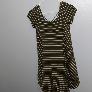 green dress with white strips